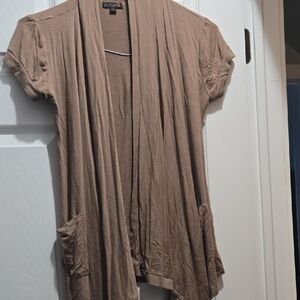 G by Guess Tan Open Front Tunic